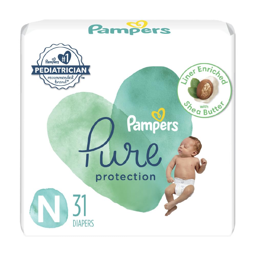 Pampers Pure Protection Diapers Size 0, 31 count - Disposable Diapers PACK OF 2